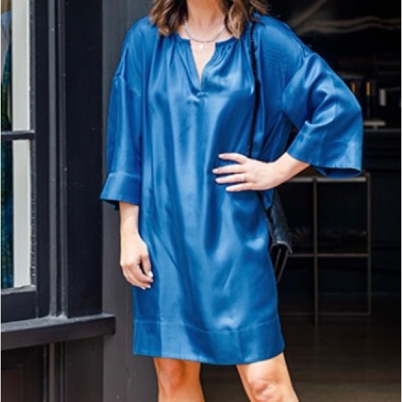 Lilysilk Silk Twill Oversized Dress S, blue - Picture 4 of 5